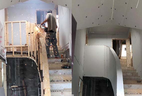 JOS Construction team working on the stair way to an attic conversion