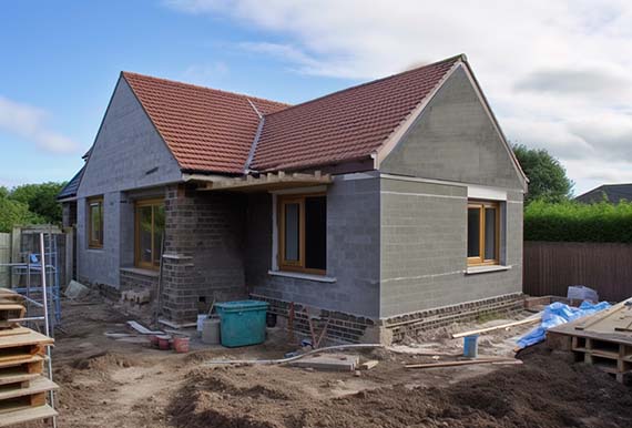 Under construction: Bungalow extension in Cork by JOS Construction