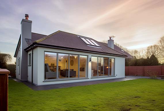 Elegant and spacious bungalow livingroom extension by JOS Construction