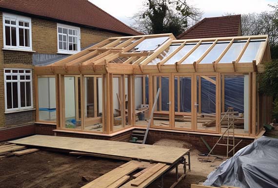 Construction in progress: Conservatory by JOS Construction