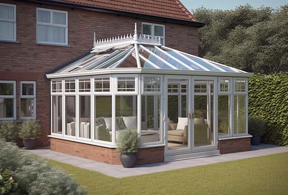Beautiful garden view from a conservatory by JOS Construction