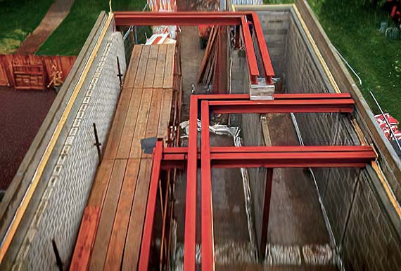 Walls and iron beams of house extension almost completed in Cork city