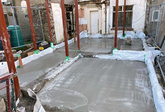 Floor of house extension concreted by JOS Construction