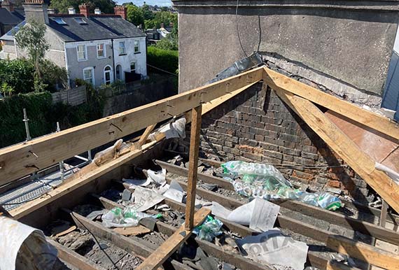 The start of a roof renovation project in County Cork