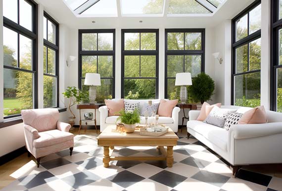 Interior view of a beautifully designed sunroom by JOS Construction