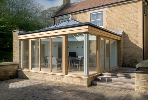 Exterior view of a finished sunroom by JOS Construction