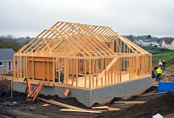 JOS Construction team working on a Timber frame house project in County Cork
