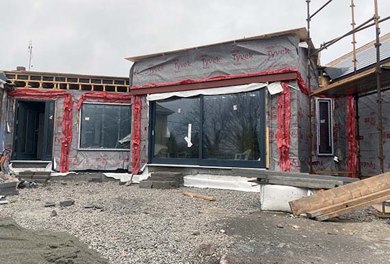 Construction of a house extension