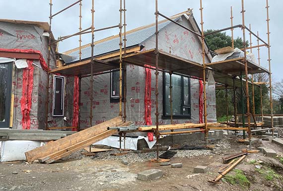 Exterior view of a house extension
