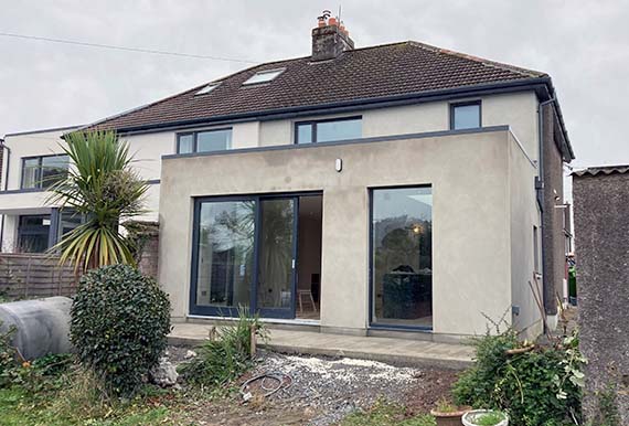 Exterior view of a house extension by JOS Construction