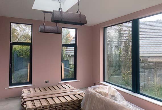 Interior view of a finished house extension